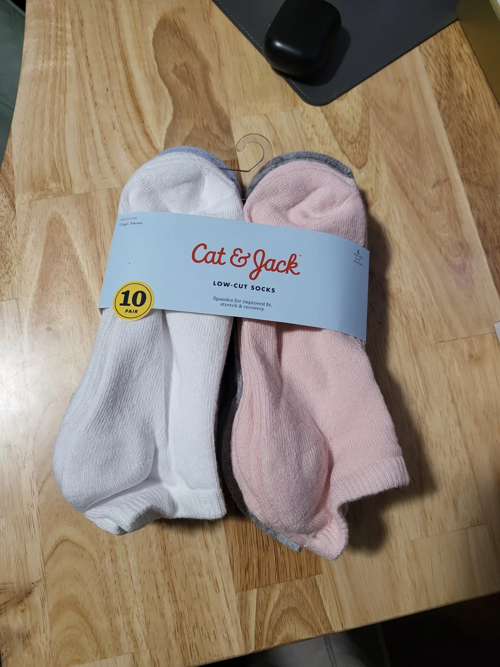 Cat & Jack Low-Cut Sock Pack - White & Light Pink